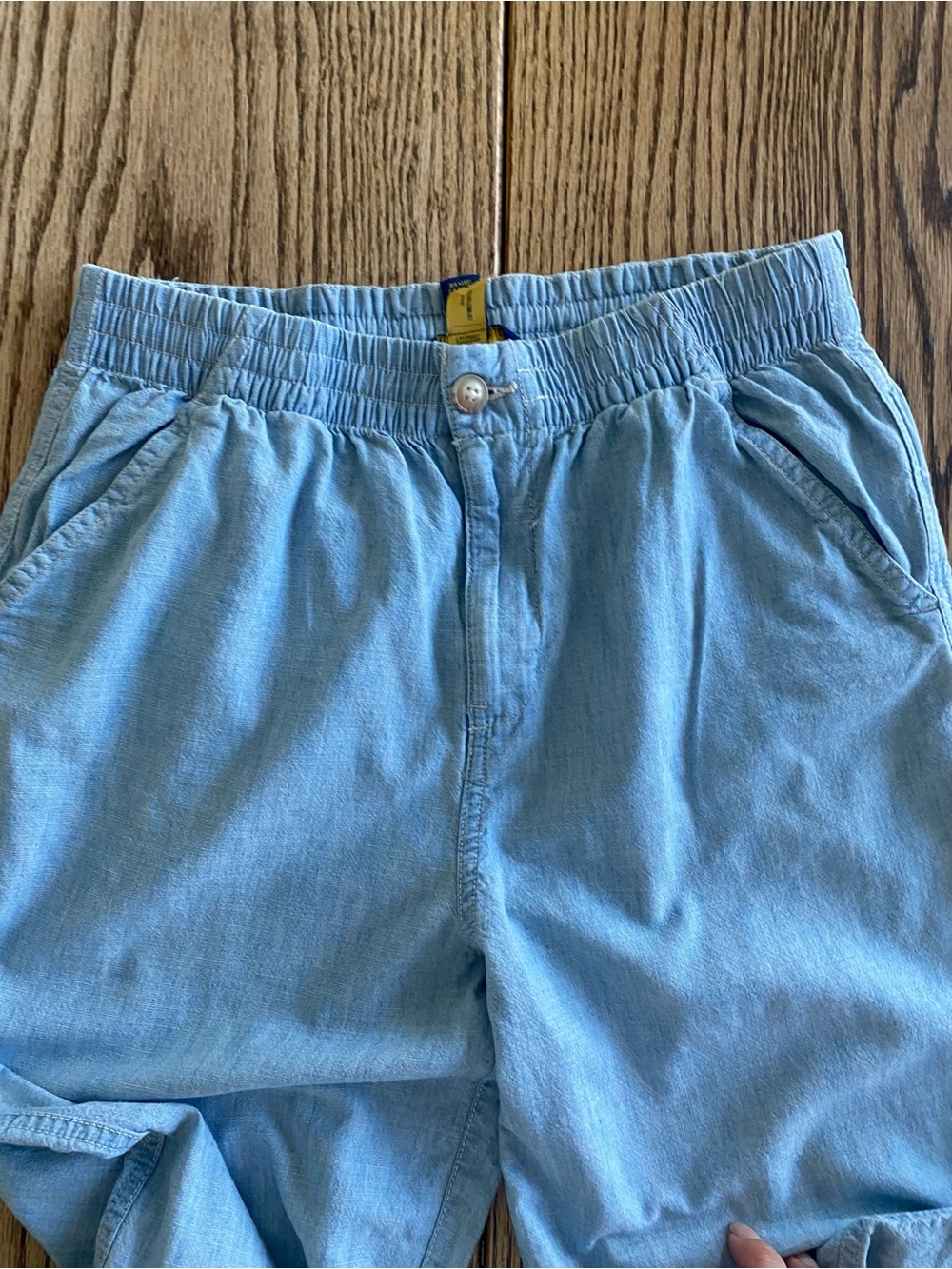 Polo Ralph Lauren Girls Cotton Chambray Wide-Leg Pant - Blue Size 16
